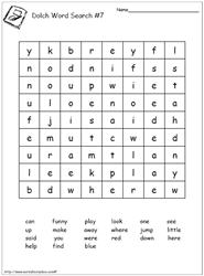 Dolch Word Search 7