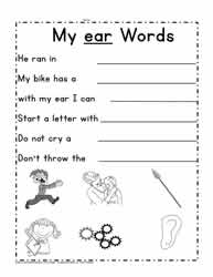 ear Word Family Sentences