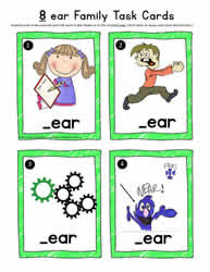 ear Word Family Task Cards