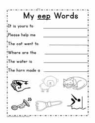 eep Word Family Worksheet