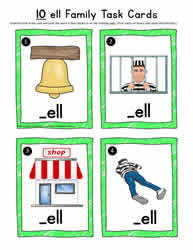 ell Word Family Task Cards