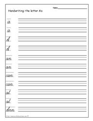 Cursive Writing Worksheets