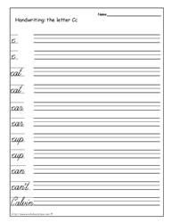 Cursive Writing Worksheets
