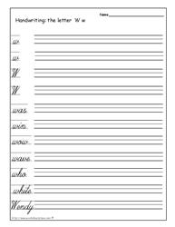 Cursive Writing Worksheets
