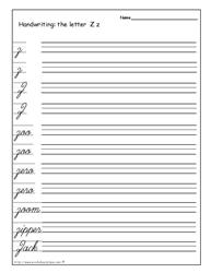 Cursive Writing Worksheets