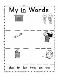 in Word Family Worksheet