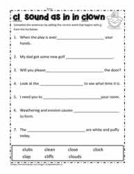 L Blends Sentence Activity