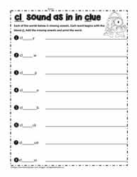 Missing Letters cl Blends