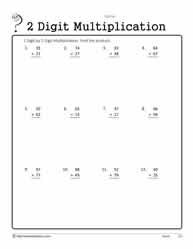 2 Digit Multiplication Worksheet 